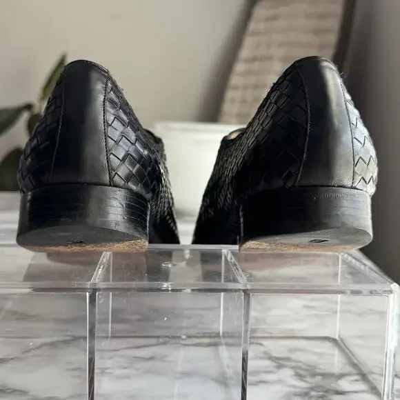 Magnanni Black Crocodile Leather Woven Monk Strap Dress Loafers Mens Size 9 M - Picture 7 of 12
